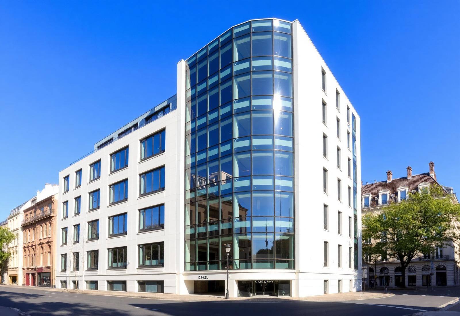 Bâtiment professionnel rénové énergétiquement
